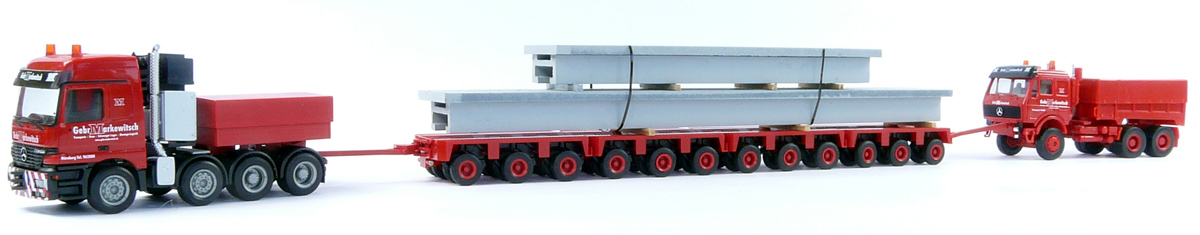 Herpa 04/2002 MB Actros Titan Schw HZ Tiefl