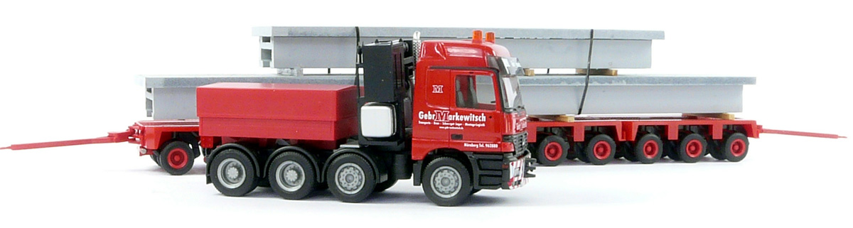 Herpa 04/2002 MB Actros Titan Schw HZ Tiefl
