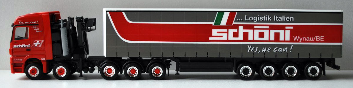 Herpa 08/2013 MB Actros L MP3 Schw SZ Tiefl